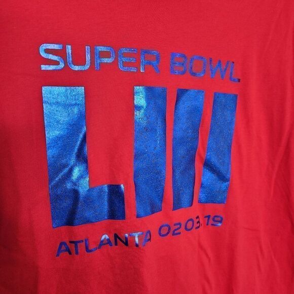 MAJESTIC superbowl LIII Atlanta GA 2019 red tee shirt XL - Picture 4 of 9